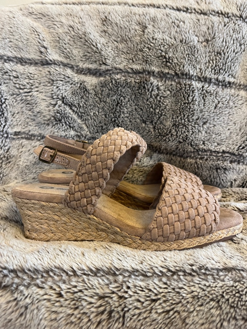 Bella Vita Mariella Woven Espadrille Wedge Slingback Sandals - Taupe